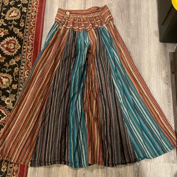 Wide-Leg Palazzo Pant Gauchos Culottes Wide-Leg Palazzo Pant 100%Cotton - Picture 4 of 8